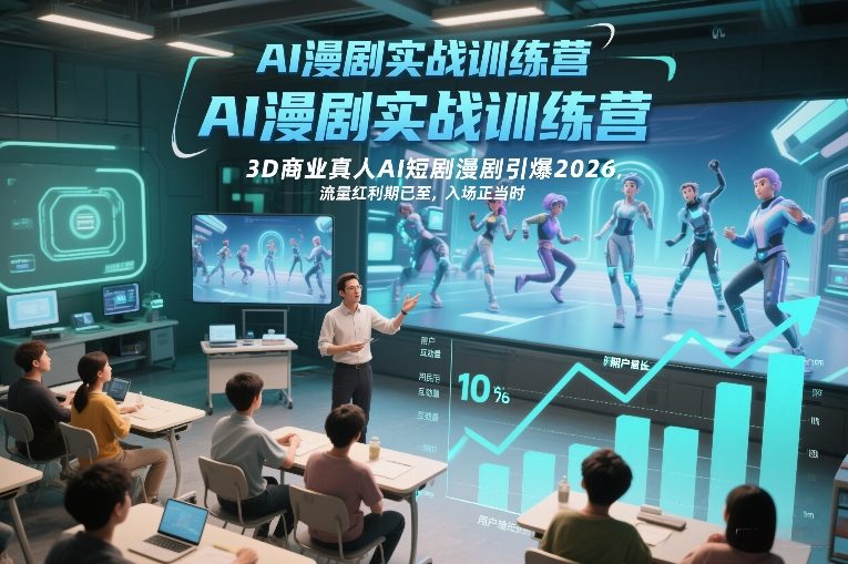 AI漫剧实战训练营，3D商业真人AI短剧漫剧引爆2026，流量红利期已至，入场正当时-办公驿站