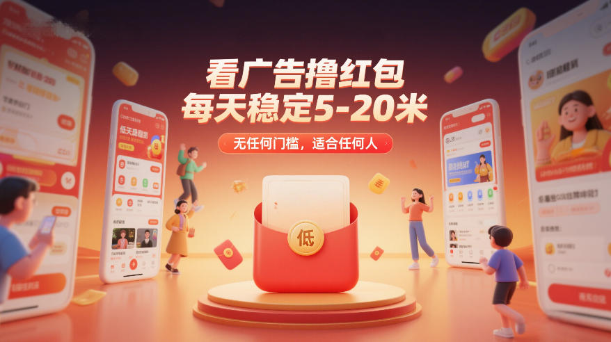 看广告撸红包，每天稳定5-20米，无任何门槛，适合任何人-办公驿站