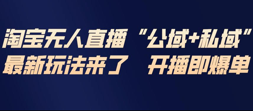 淘宝无人直播完整教程，公试+私域，最新玩法来了，开播即爆单-办公驿站