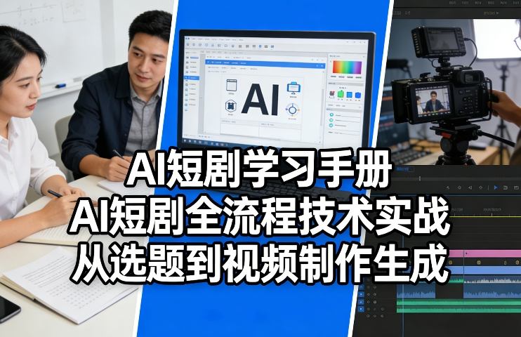 AI短剧学习手册，AI短剧全流程技术实战，从选题到视频制作生成-办公驿站