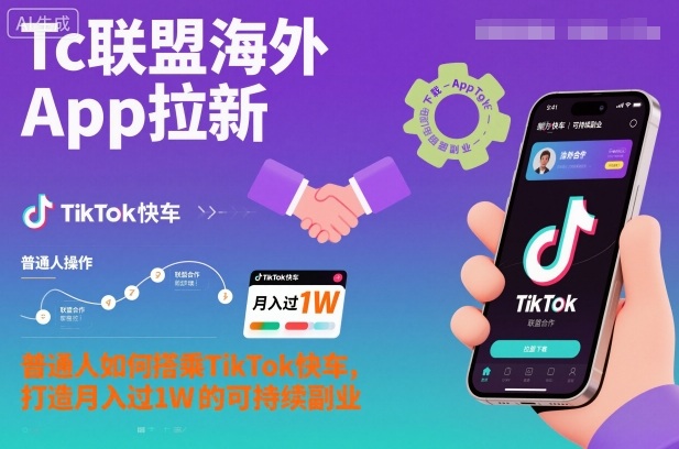 Tc联盟海外App拉新：普通人如何搭乘TikTok快车，打造月入过1W的可持续副业-办公驿站