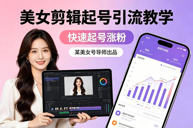某美女号导师出品：美女剪辑起号引流教学，快速起号涨粉-办公驿站