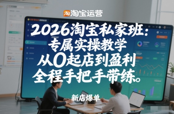 2026淘宝私家班：专属实操教学，从0起店到盈利，全程手把手带练-办公驿站