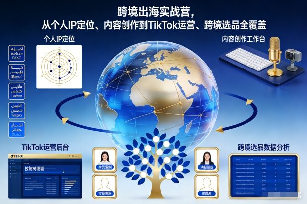 跨境出海实战营，从个人IP定位、内容创作到TikTok运营、跨境选品全覆盖-办公驿站