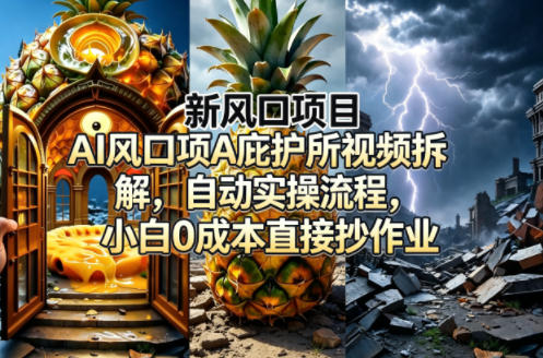 新风口项目AI庇护所视频拆解，自动实操流程，小白0成本直接抄作业-办公驿站