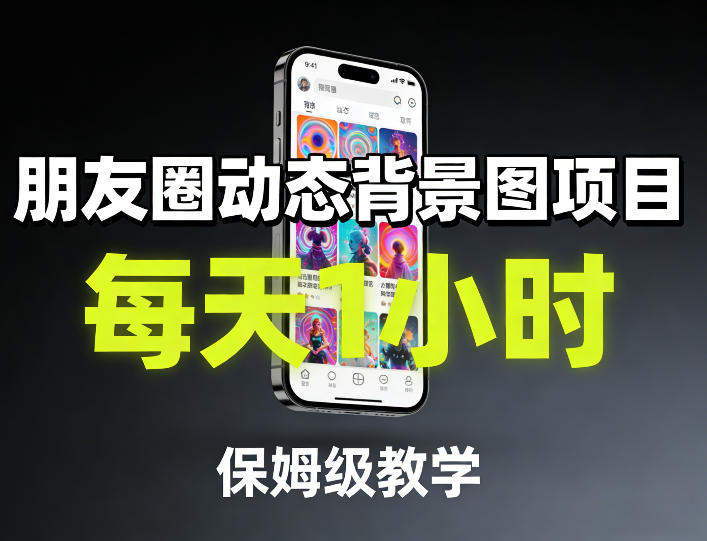 朋友圈动态背景图项目，每天1小时，保姆级教学-办公驿站