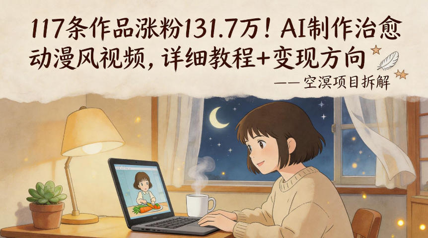 117条作品涨粉131.7W！AI制作治愈动漫风视频，详细教程+变现方向-办公驿站