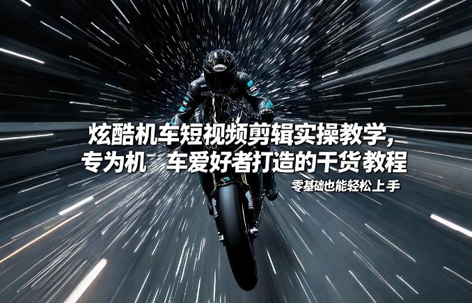 炫酷机车短视频剪辑实操教学，专为机车爱好者打造的干货教程，零基础也能轻松上手-办公驿站