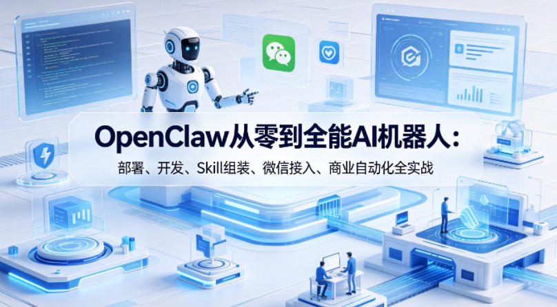 OpenClaw从零到全能AI机器人：部署、开发、Skill组装、微信接入、商业自动化全实战-办公驿站