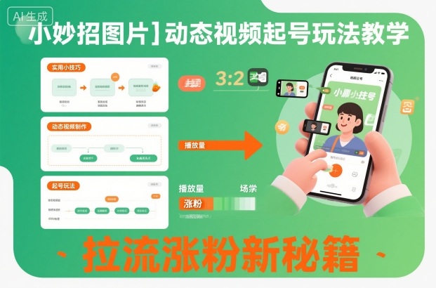 小妙招图片＋动态视频起号玩法教学，拉流涨粉新秘籍-办公驿站
