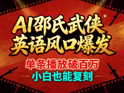 AI邵氏武侠英语风口爆发，单条播放破百万，小白也能复刻-办公驿站