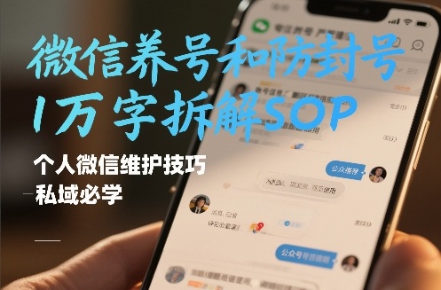 微信养号和防封号1万字拆解SOP，个人微信维护技巧，私域必学【文档】-办公驿站
