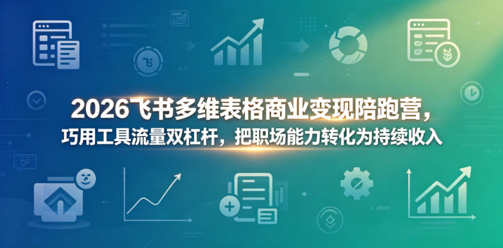 2026飞书多维表格商业变现陪跑营，巧用工具流量双杠杆，把职场能力转化为持续收入-办公驿站