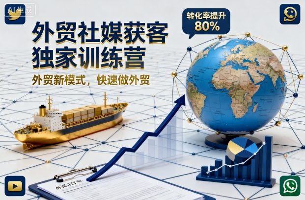 外贸社媒获客独家训练营，外贸新模式，快速做外贸（更新26年2月）-办公驿站