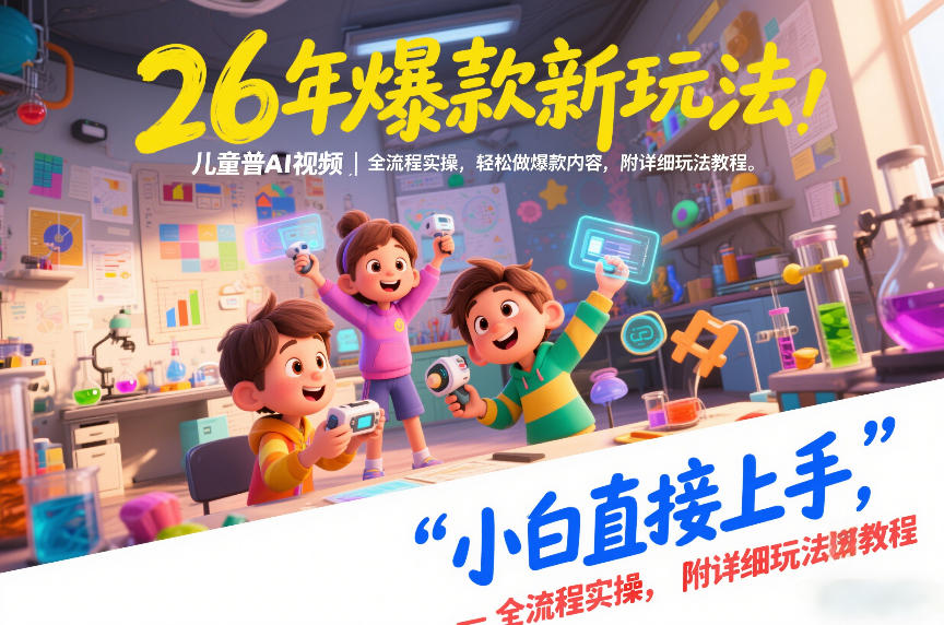26年爆款新玩法，儿童科普AI视频，全流程实操，轻松做爆款内容，小白直接上手，附详细玩法教程-办公驿站