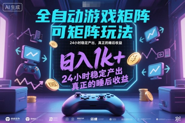 全自动游戏掘金，可矩阵操作，日入1k+，24小时稳定产出，真正的睡后收益【揭秘】-办公驿站