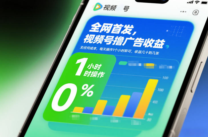 全网首发，视频号撸广告收益，无任何成本，每天操作1个小时即可，收益几十到几张-办公驿站