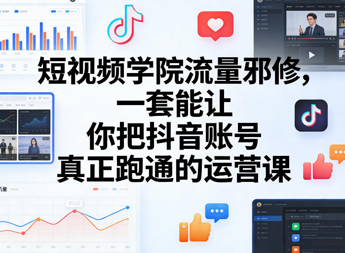 短视频学院流量邪修，一套能让你把抖音账号真正跑通的运营课-办公驿站