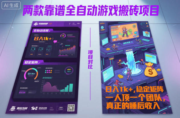 两款靠谱全自动游戏搬砖项目，日入1k+，稳定可矩阵，一人顶一个团队，真正的睡后收入【揭秘】-办公驿站