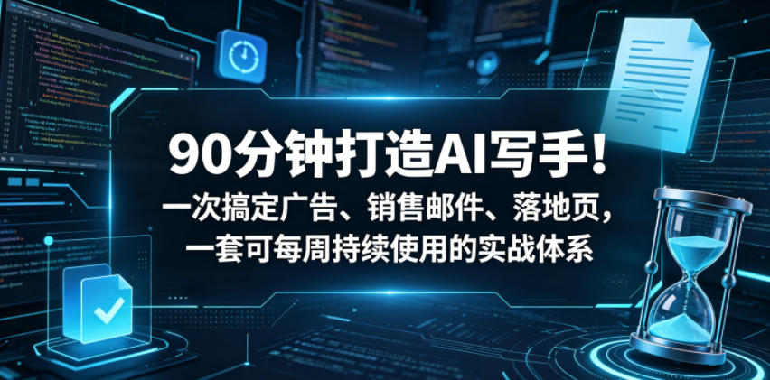 90分钟打造AI写手！一次搞定广告、销售邮件、落地页，一套可每周持续使用的实战体系【原创双语字幕】-办公驿站
