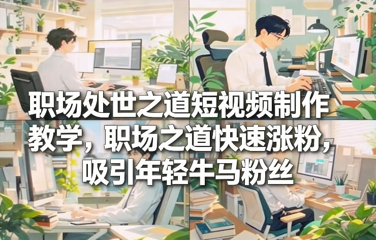 职场处世之道短视频制作教学，职场之道快速涨粉，吸引年轻牛马粉丝-办公驿站