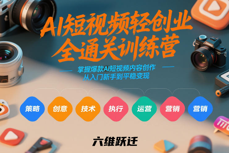 AI短视频轻创业全通关训练营，掌握爆款AI短视频内容创作，从入门新手到平稳变现的六维跃迁-办公驿站