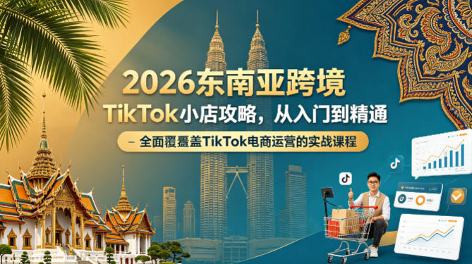 2026东南亚跨境TikTok小店攻略，从入门到精通、全面覆盖TikTok电商运营的实战课程（更新4月）-办公驿站