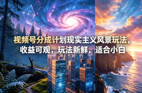 视频号分成计划现实主义风景玩法，收益可观，玩法新鲜，适合小白-办公驿站