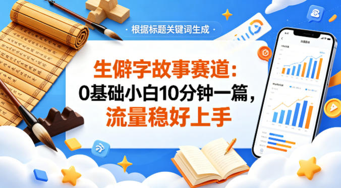 公众号流量主——生僻字故事赛道，流量稳，好上手，0基础小白也能10分钟一篇-办公驿站