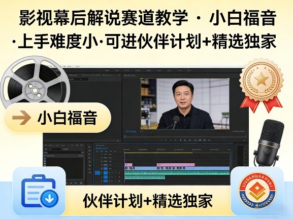 某大佬的影视幕后解说赛道教学，小白福音，上手难度小，可进伙伴计划+精选独家-办公驿站