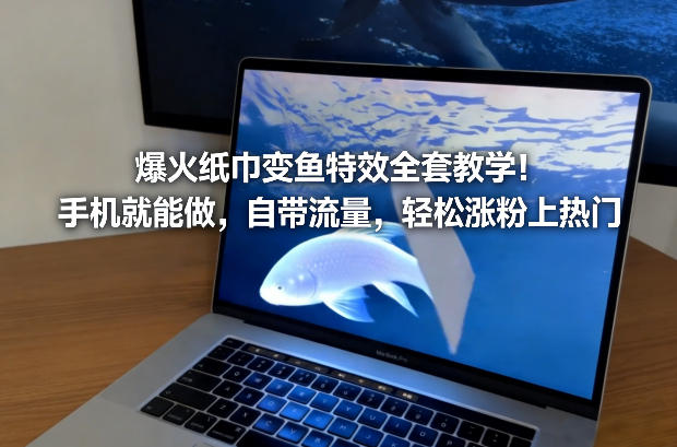 爆火纸巾变鱼特效全套教学！手机就能做，自带流量，轻松涨粉上热门-办公驿站