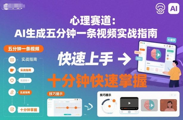 心理赛道：AI生成五分钟一条视频实战指南，十分钟快速掌握-办公驿站