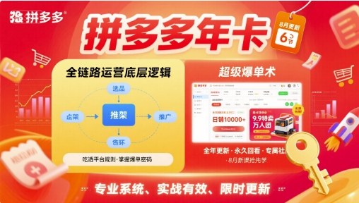 拼多多年卡，拼多多全链路运营底层逻辑，超级爆单术【更新26年3月29日】-办公驿站