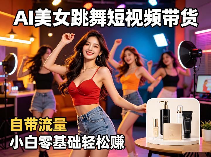AI美女跳舞短视频带货：自带流量，小白零基础轻松賺，详细拆解-办公驿站