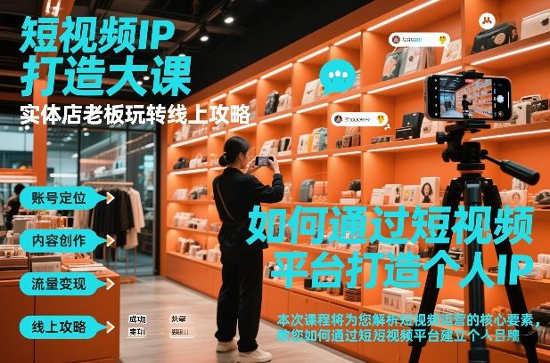 短视频ip打造大课，实体店老板玩转线上攻略-办公驿站