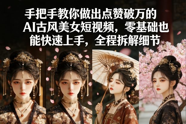 手把手教你做出点赞破万的AI古风美女短视频，零基础也能快速上手，全程拆解细节-办公驿站