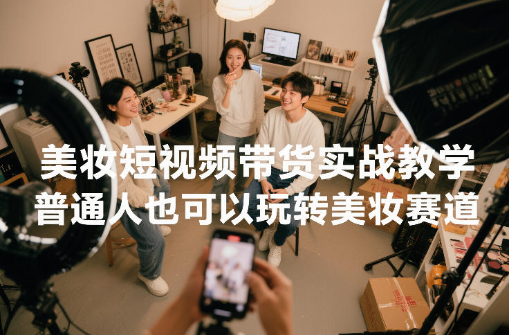 美妆短视频带货实战教学，普通人也可以玩转美妆赛道-办公驿站