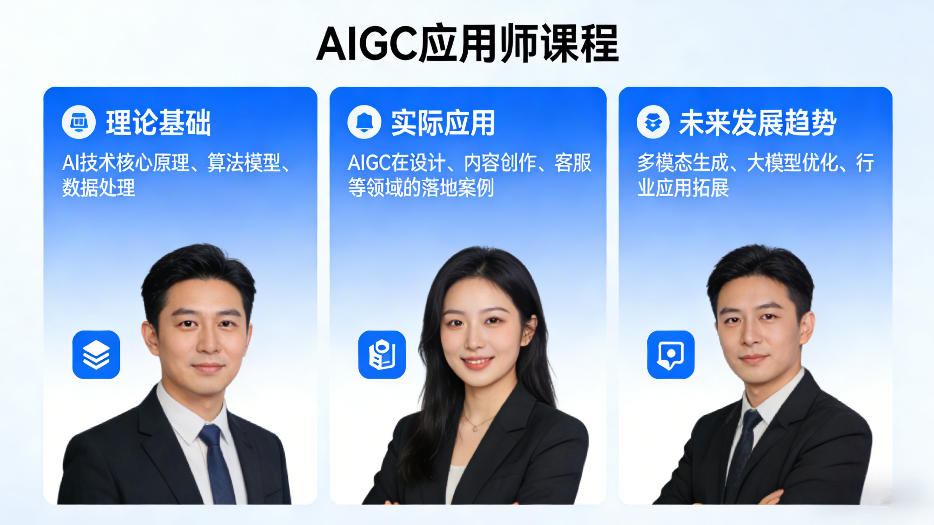 AIGC应用师课程，覆盖了AI技术的理论基础、实际应用、以及未来发展趋势-办公驿站