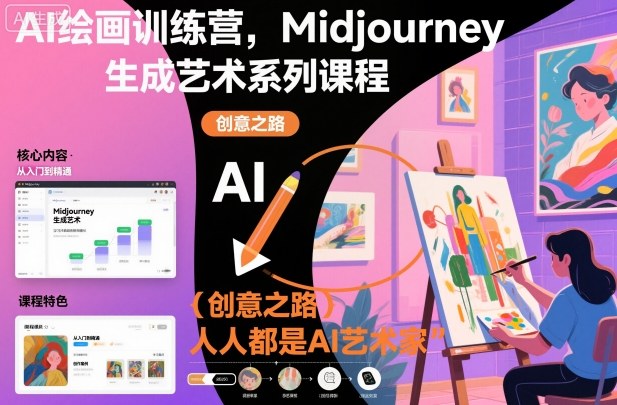AI绘画训练营，Midjourney生成艺术系列课程，人人都是AI艺术家-办公驿站