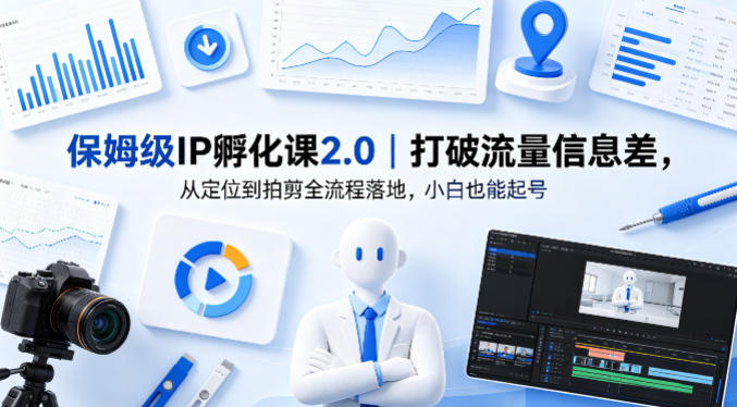 保姆级IP孵化课2.0｜打破流量信息差，从定位到拍剪全流程落地，小白也能起号-办公驿站