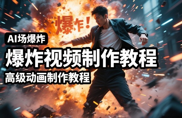 AI场景爆炸视频制作教程，利用人物实拍视频制作出高级的动画特效-办公驿站