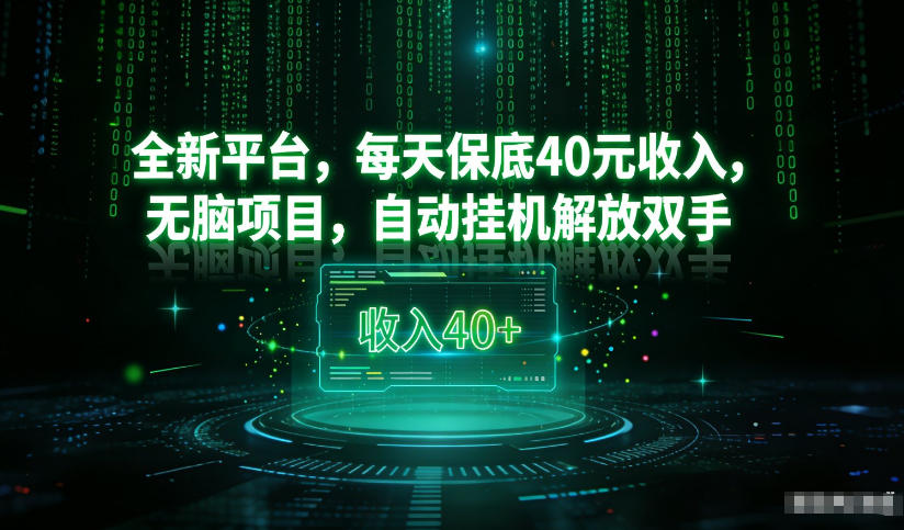 最新看广平台，每天保底30-4米，无脑项目，自动挂G解放双手【揭秘】-办公驿站