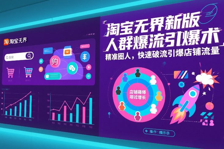 淘宝无界新版人群爆流引爆术，精准圈人，快速破流引爆店铺流量-办公驿站